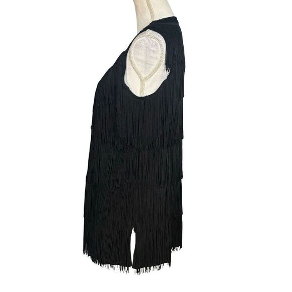 Berek Vest Size Small Fringe Black Sleeveless Boho Western Festival Layering - Picture 4 of 11